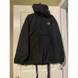Imagine Pizza Hut Jacket Mens XL Black Hooded 1/4 Zip Anorak Packable Workwear
